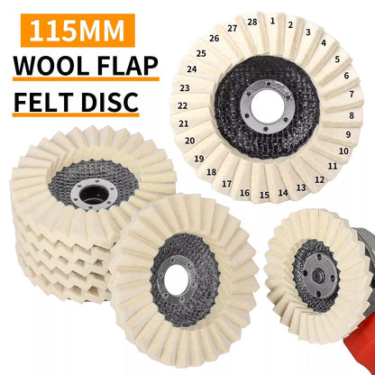 Wool Felt Finishing Wheel Buffing Pads For Metal Glass For Angle Grinder 2Pcs