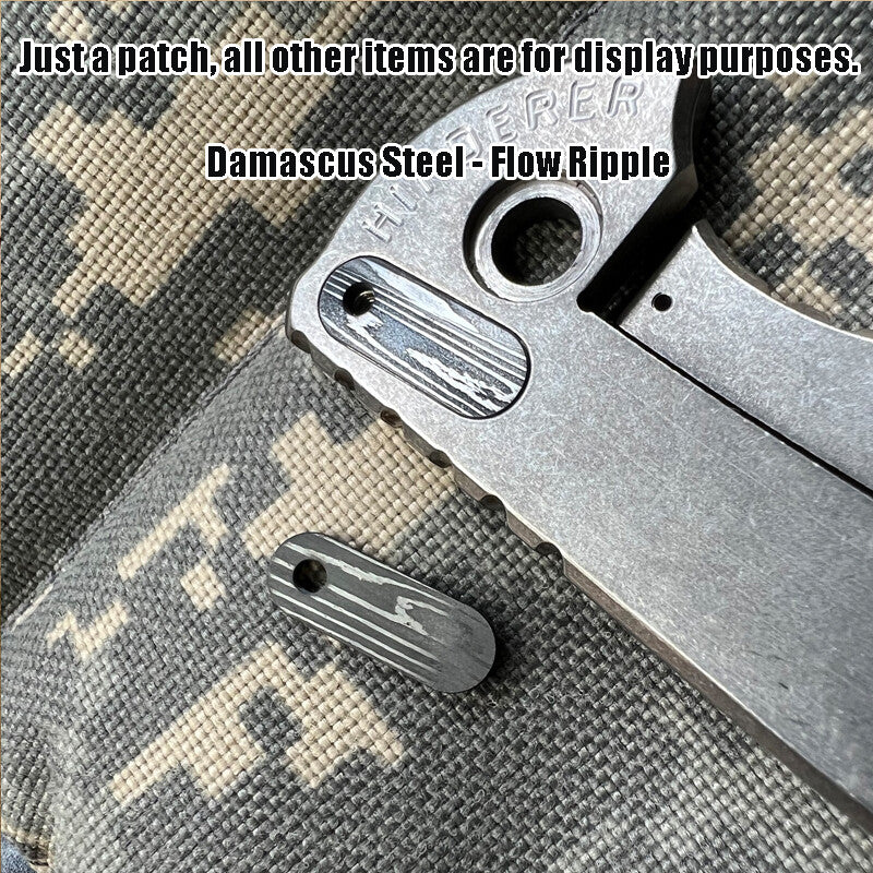 1pc Clip Hole Patch for Rick Hinderer XM18 3.5” Damascus Steel Flow Ripple
