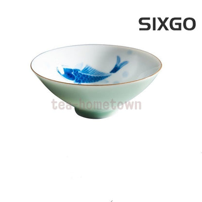 1pc Ceramic Tea Cup Color Glazed Ceramic Single Cup Hand Drawn Tea Cup