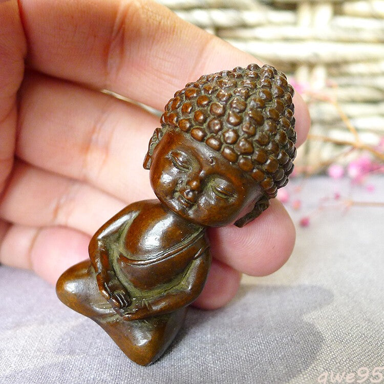New Brass Monk Statue Figure Sculpture Meditation Zen Buddhism Decor
