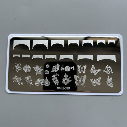Nail Art Tool Metal Stamping Plate Manicure Kit French Design Accessories 6x12cm