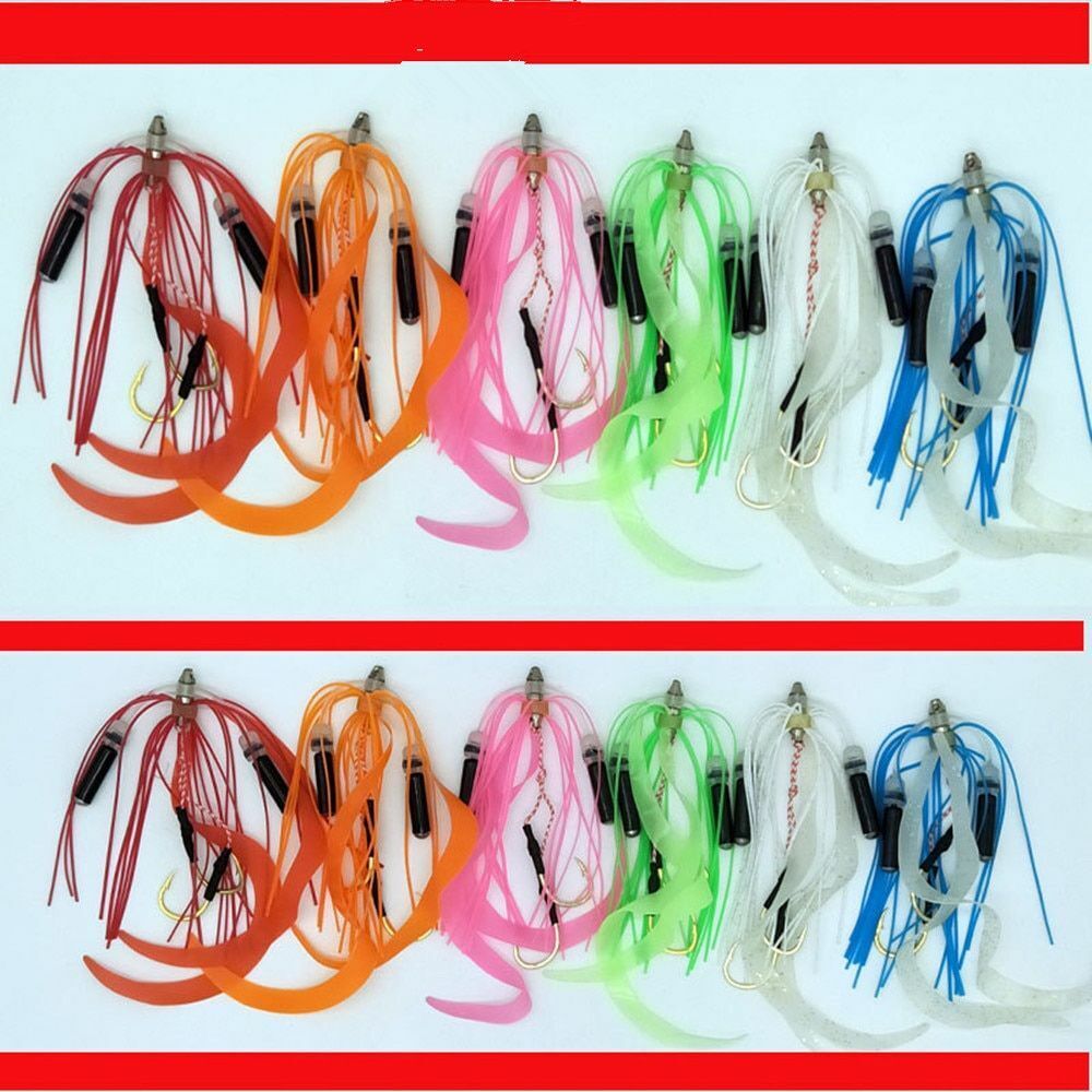 Twin Hook 50PCS Silicone Skirt Replacement Slider Spare Assist Trailer Octopus