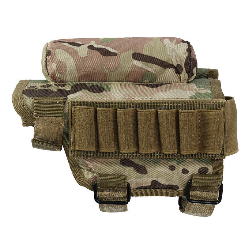 Tactical Butt Stock Rifle Cheek Rest Pouch Military Gear Bullet Holder Bag Shell