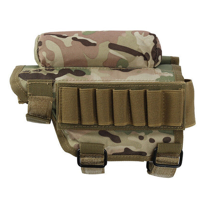 Tactical Butt Stock Rifle Cheek Rest Pouch Military Gear Bullet Holder Bag Shell