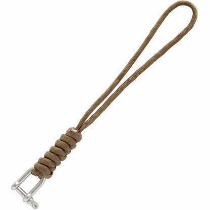2PCS Handmade Knife Gear Braided Stainless Steel Shackle Keychain Parachute Cord