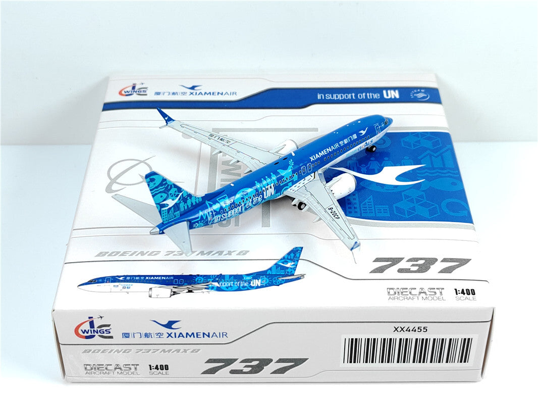 1:400 JC Wings XIAMENAIR BOEING B737MAX8 Passenger Airplane Diecast Model