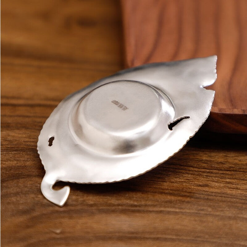 999 Sterling Silver Saucer For Tea Cup Full Handmade Leaf Shape Cup Coaster New