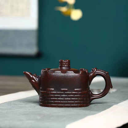 Handmade Teapot The Great Wall Design Original Ore Real Yixing Zisha Purple Clay