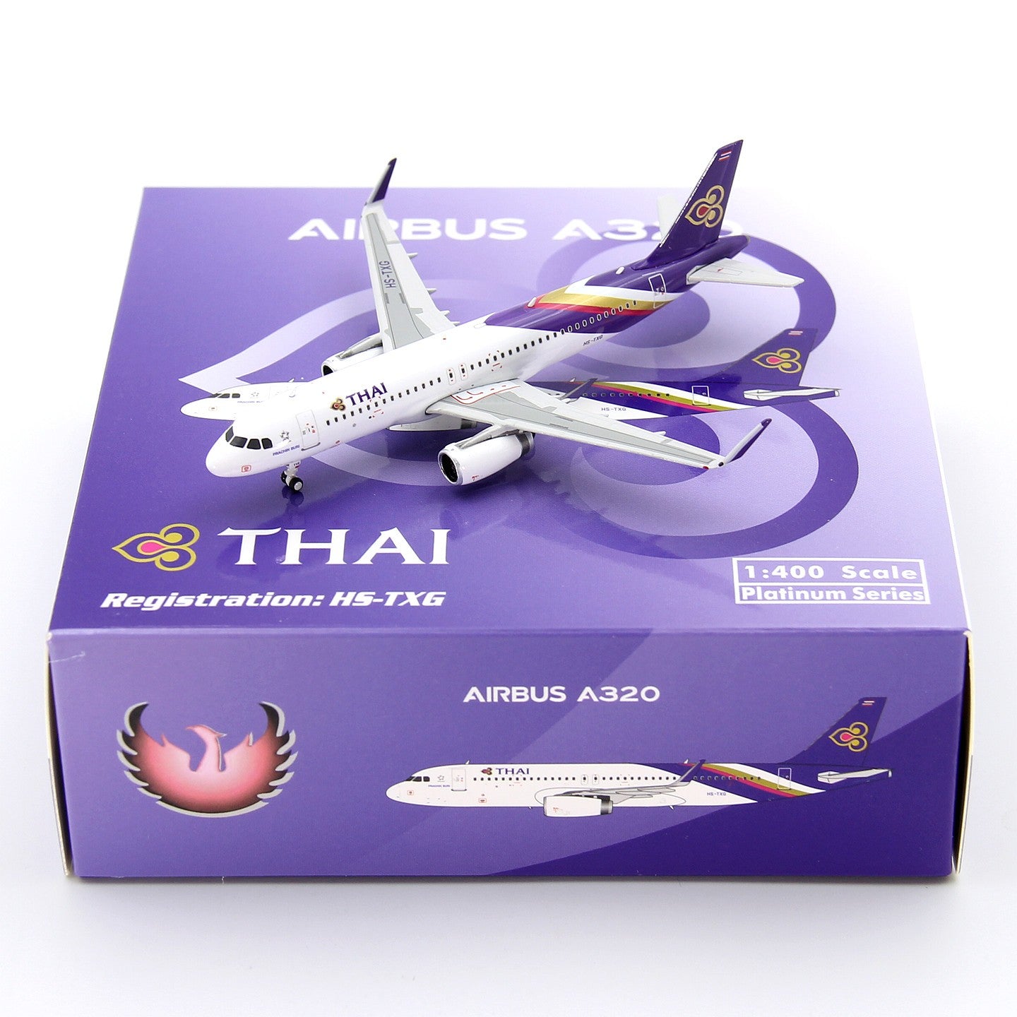 1:400 Phoenix Thai Airways Airbus A320 HS-TXG Airplane Diecast Aircraft Model
