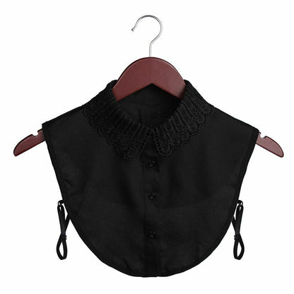 Shirt Collar Women Cotton Lace Fake Blouse Vintage Lapel Clothes Accessories Top