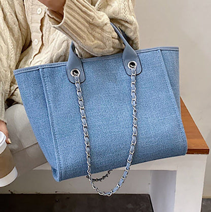 Shoulder Bag Casual Chain Messenger Bags Canvas Leisure Handbags 42*27*16 CM 1PC