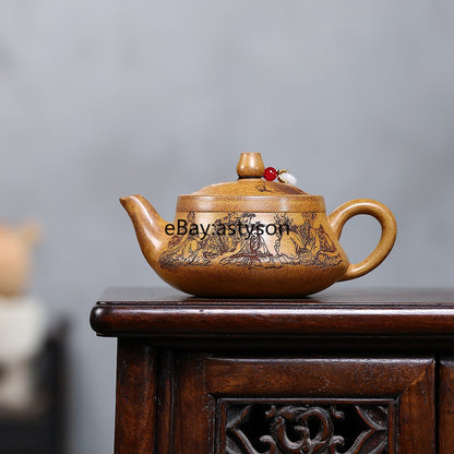 Handmade Tea Pot True Yixing Zisha Duan Clay Master Pot with Certificate Paper