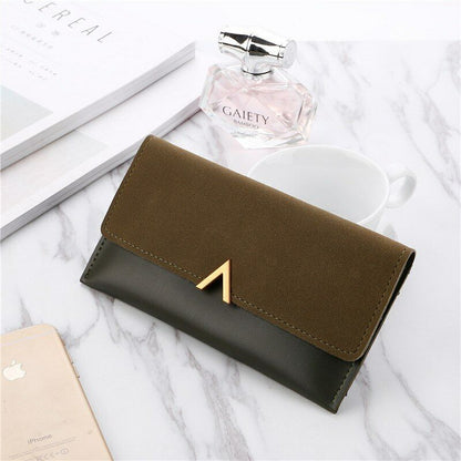 Women Handbag Money Card Holders Leather Clamps Coin Purses Clutch Female Wallet