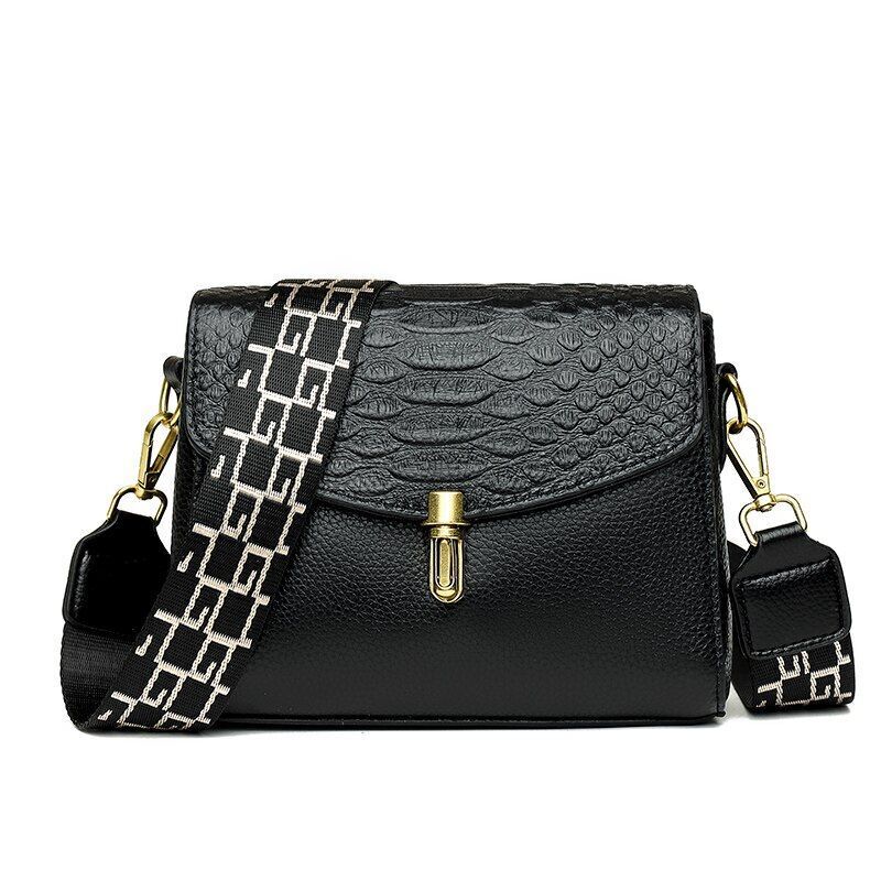 Crocodile Pattern Genuine Leather Tote Bag Women Luxury Shoulder Messenger Bags