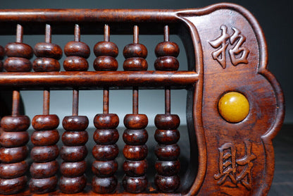 Chinese Natural Boxwood Handcarved Exquisite Ruyi Abacus