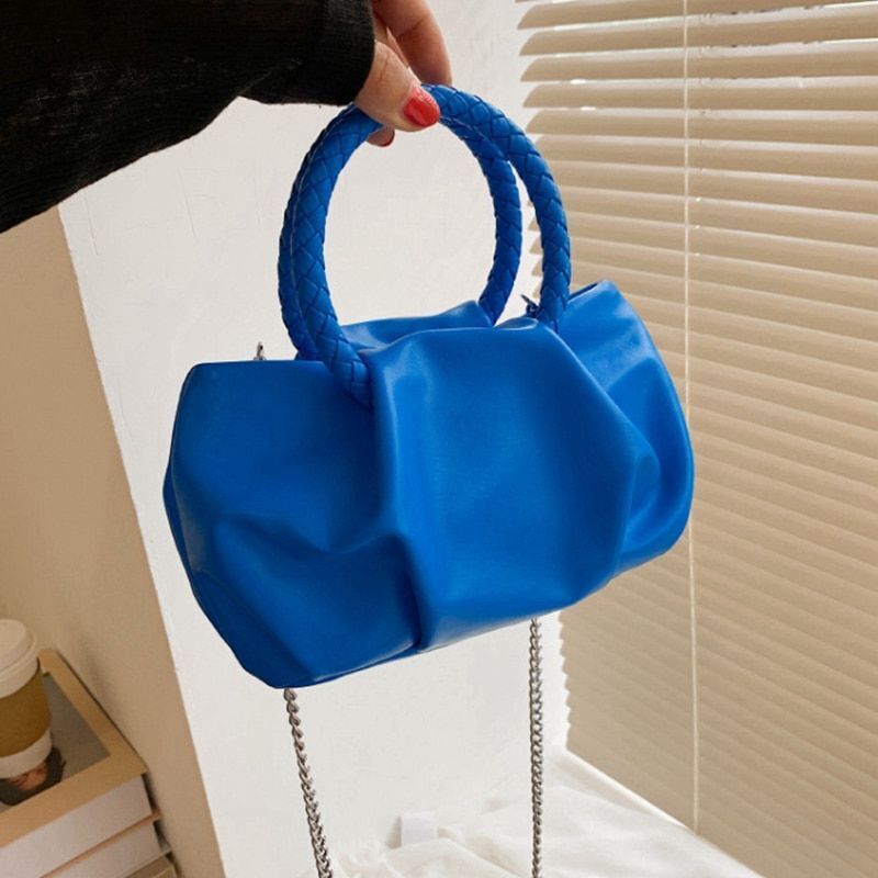 Crossbody Bag Green Single Shoulder Bags For Women Fashion Pleated Messenger Bag