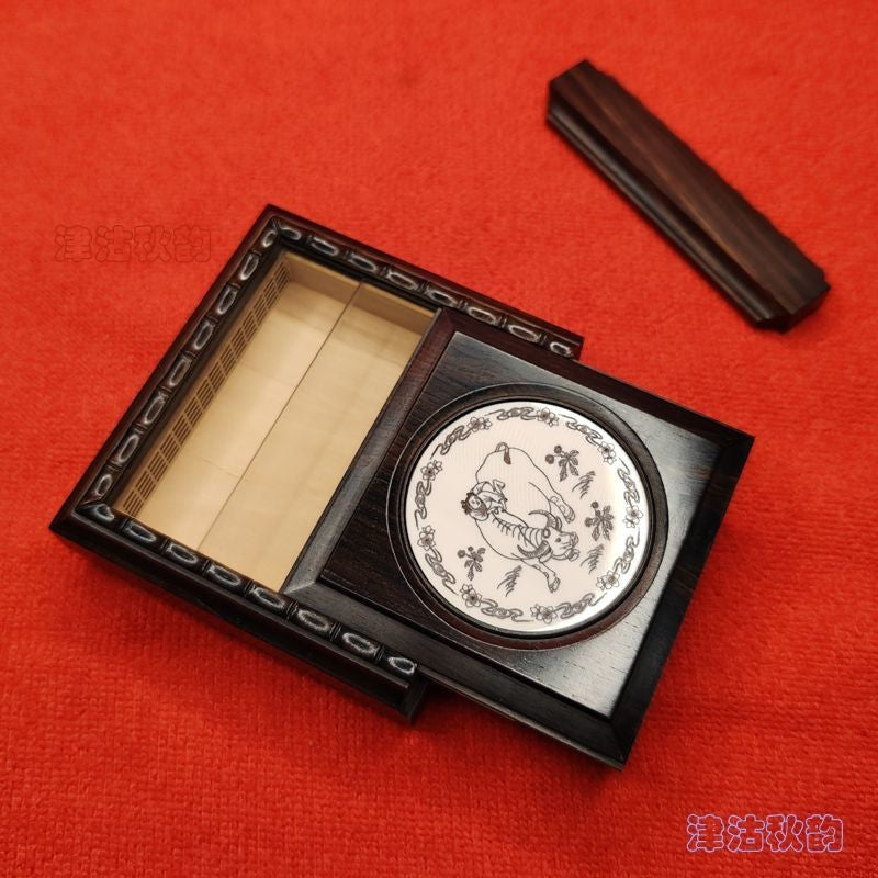 Zhang Shenglin Ebony Insect Box 70x70x22mm Decorative Inlay