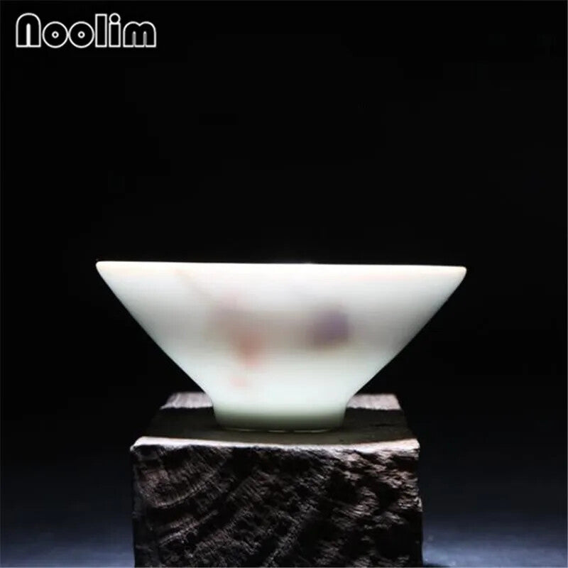 Creative Hand Painted Lotus Bird Teacup Exquisite Chinese Handmade Porcelain