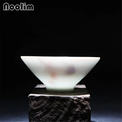 Creative Hand Painted Lotus Bird Teacup Exquisite Chinese Handmade Porcelain