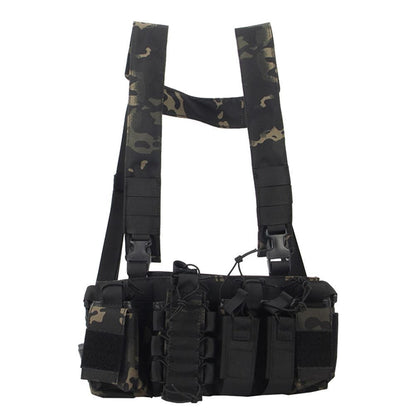 Military Army Gear Tactical Vest Chest Rig Bag Radio Harness Front Pouch Holster