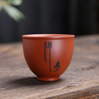 1Pc Yixing Handmade Purple Clay Teacup Dahongpao Tea Bowl Travel Portable