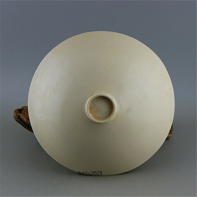 Chinese Antique Song Dynasty Ding Kiln White Glaze Porcelain Dragon Phoenix Bowl