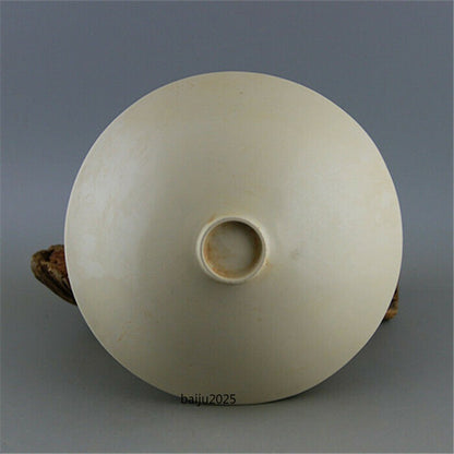 Chinese Antique Song Dynasty Ding Kiln White Glaze Porcelain Dragon Phoenix Bowl