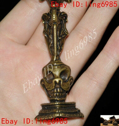 Tibetan Buddhism bronze Skull Mahakala Vajra Phurpa Dagger equipment Faqi