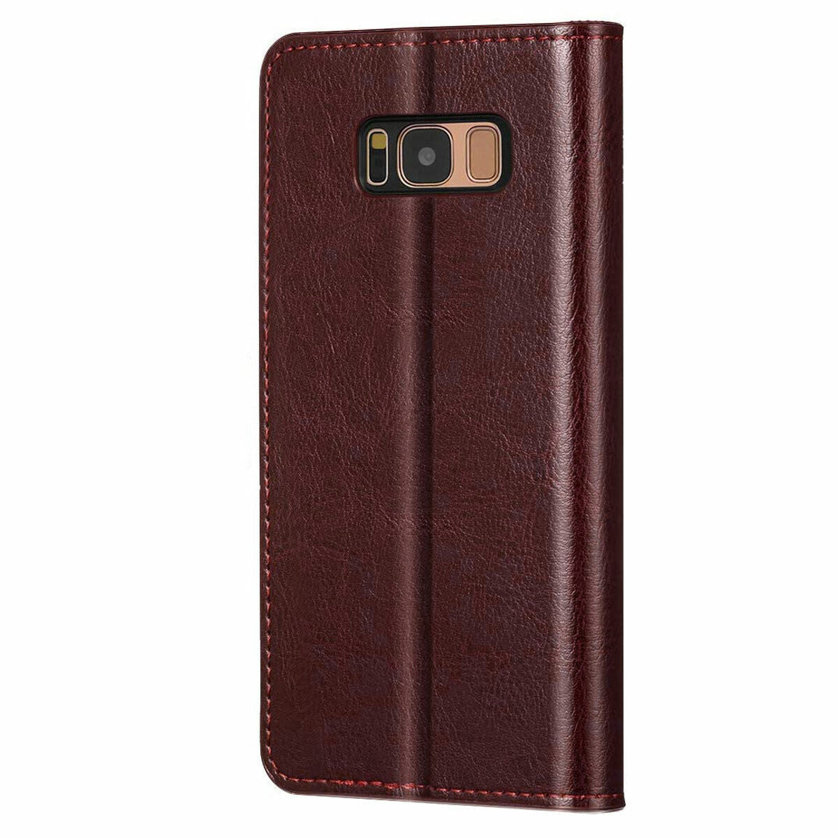 For Samsung Galaxy S8 /S8 PLUS Case, Shockproof Leather Cover + Tempered Glass