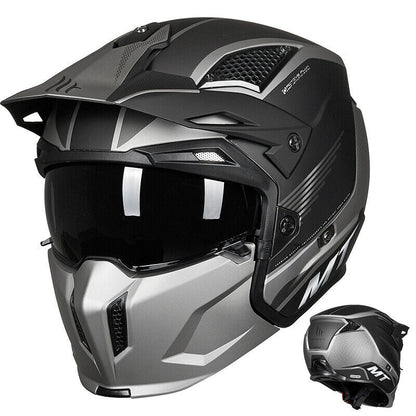 Motorcycle Modular Open Face Full Face Helmet Retro Street Bikes Full Helmet DOT