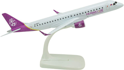 1:400 HUNNU AIR EMBRAERERJ E190 Without Landing Gear Metal Airplane Model Plane