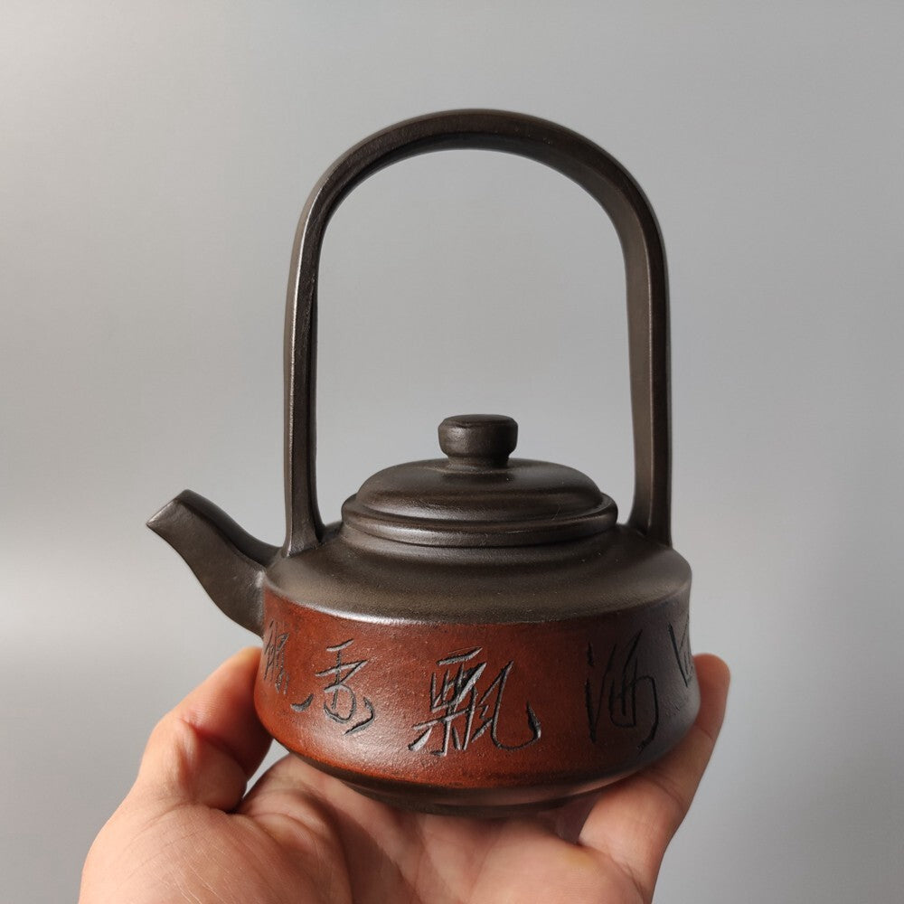 Chinese Yixing Zisha Clay Teapot Lifting Beam Pot Ancient Famous Master 280ml