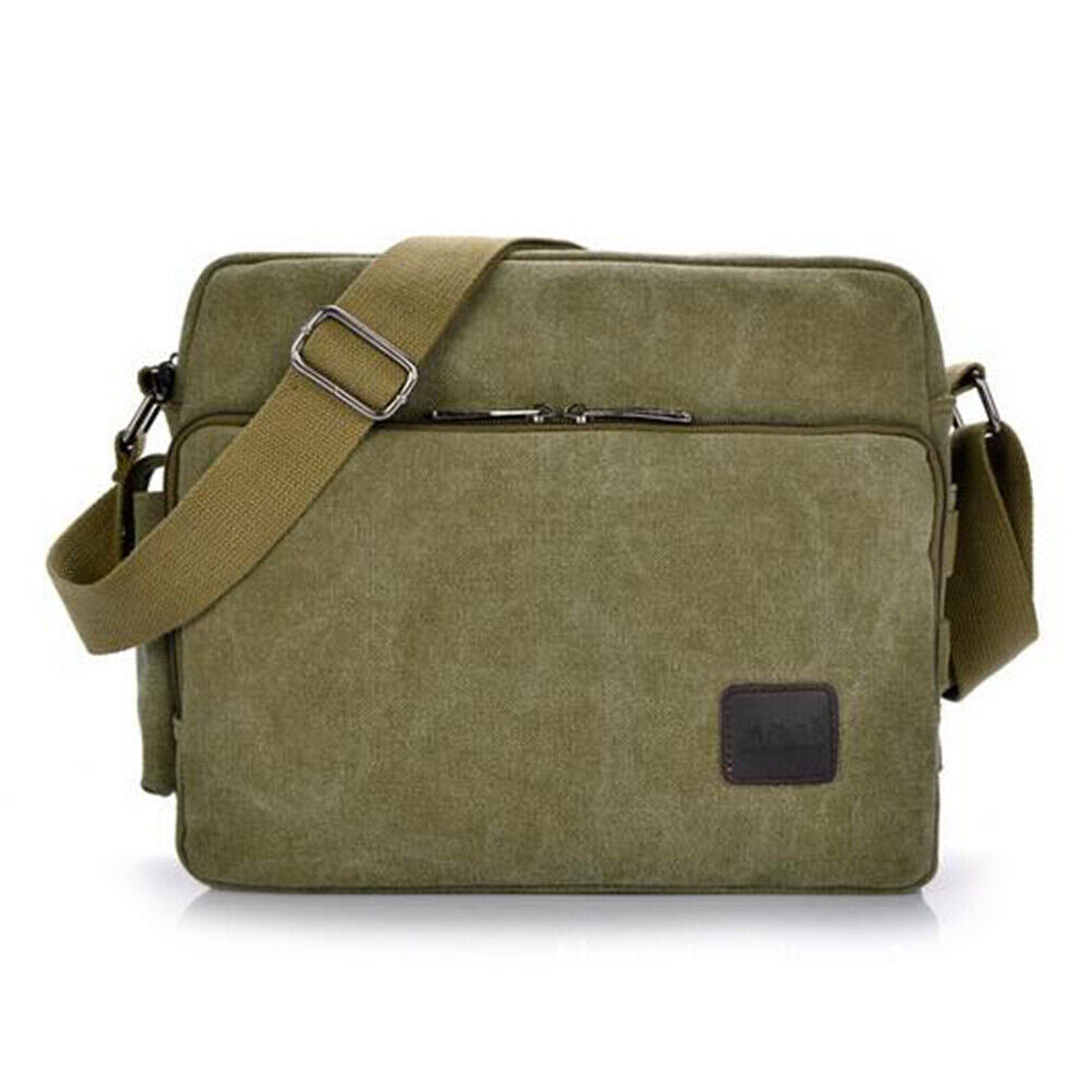 Men Vintage Military Canvas Crossbody Bag School Satchel Messenger Shoulder Bags