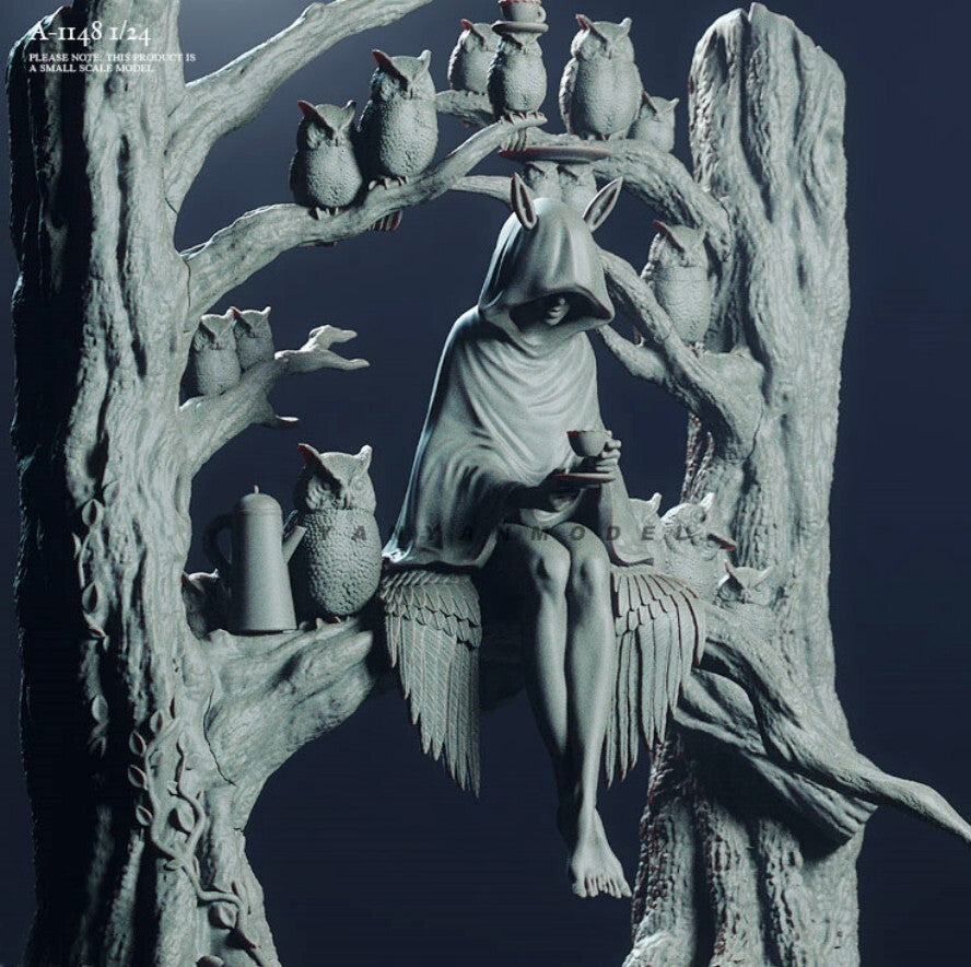 1/24 resin figures model The Girl Under the Wisdom Tree Unassembled