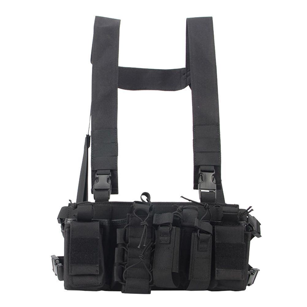 Military Army Gear Tactical Vest Chest Rig Bag Radio Harness Front Pouch Holster