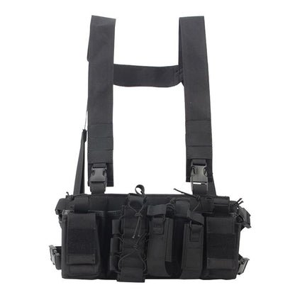 Military Army Gear Tactical Vest Chest Rig Bag Radio Harness Front Pouch Holster