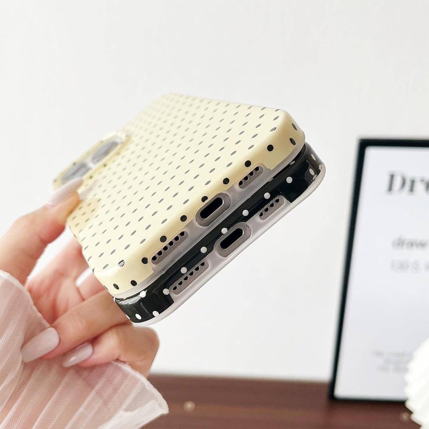for Iphone 14 Pro Case Cute Polka Dot Phone Case Soft TPU Slim Shockproof Phone