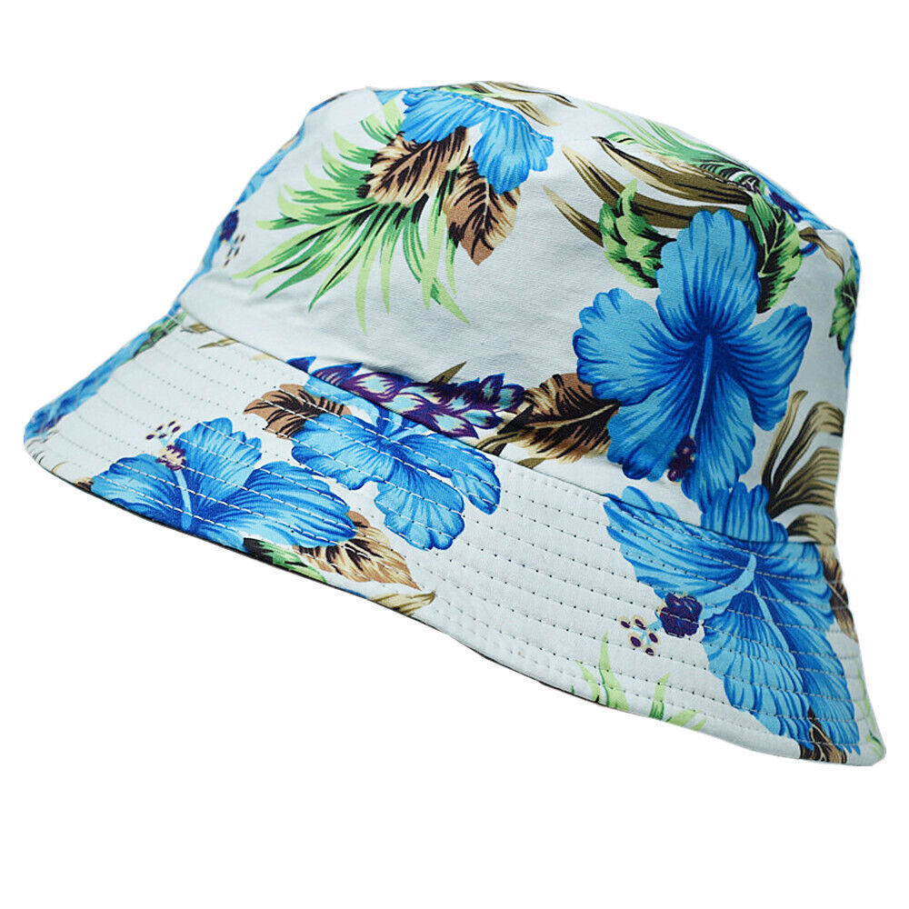 Unisex 100% Cotton Bucket Hat Boonie Hunting Fishing Outdoor Reversible Cap