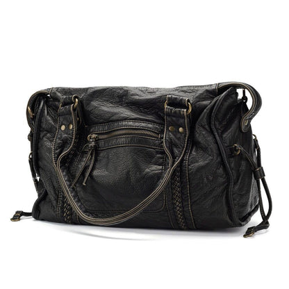 Women Handbag Pu Leather Tote Bag Washed Leather Shoulder Bag Bag for Women