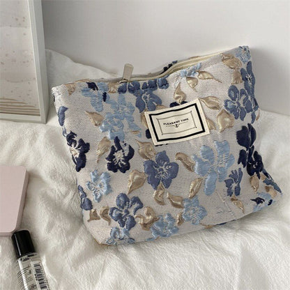 Travel Cosmetic Toiletry Purse Wash Bag Makeup Bag Retro Flowers 25*18*5 CM 1 PC