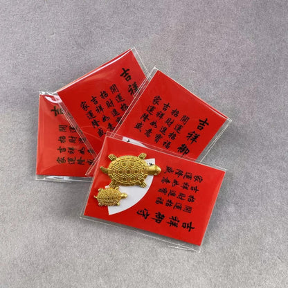 1pc Feng Shui Golden Turtle Japanese Luck Tortoise Guarding Praying for Fortune