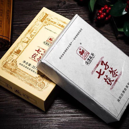 357g Golden Flower Tea Jingwei Fu Cha Reduce Three Highs Shanxi Qizi Fu Cha Tea