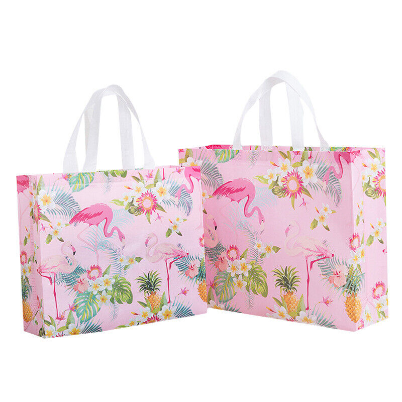 Non-woven Fabric Flamingo Shopping Bags Reusable Pouch Travel Storage Carry Tote