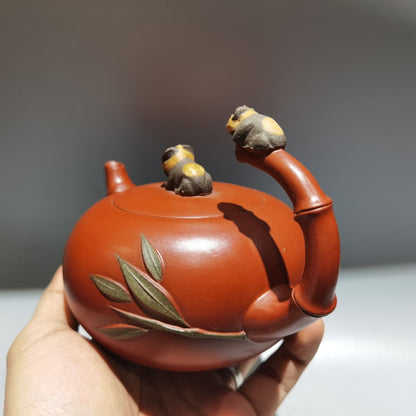 Chinese Yixing Purple Clay Teapot Tea Set Pot Zisha Ceramic Cute Decor Figurine