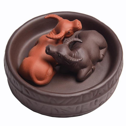 Purple Sands Zodiac Cow Tea Pet Ornament 9cm 3.5in Tea Play Tea Ceremony