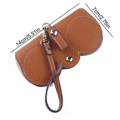 2Pcs Soft Leather Sunglasses Bag Eyeglasses Reading Glasses Case Holder Storage