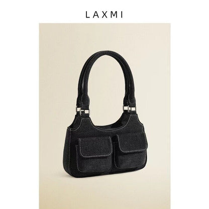 BAGGALLINI BLACK DOUBLE ZIP FLAP STYLE ORGANIZER CROSSBODY SHOULDER BAG PURSE