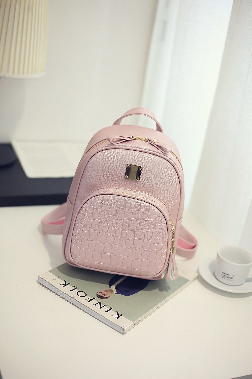 Backpack Synthetic Leather Schoolbag Preppy Style Small Backpacks School Travel