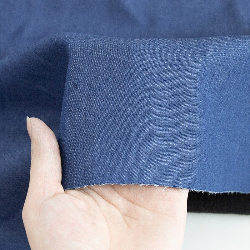 DIY Stretch Washed Denim Fabric Handmade Fleece Lined Warm Jeans Pant Coat Cloth