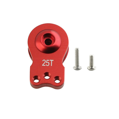 Red 25T CNC Aluminum Steering Servo Swing Arm Horn for 1/8 1/10 RC Crawler Car f